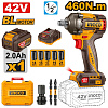 Гайковерт бесщеточный 460Нм 1х2Ач 42В Ingco CIWLI42461